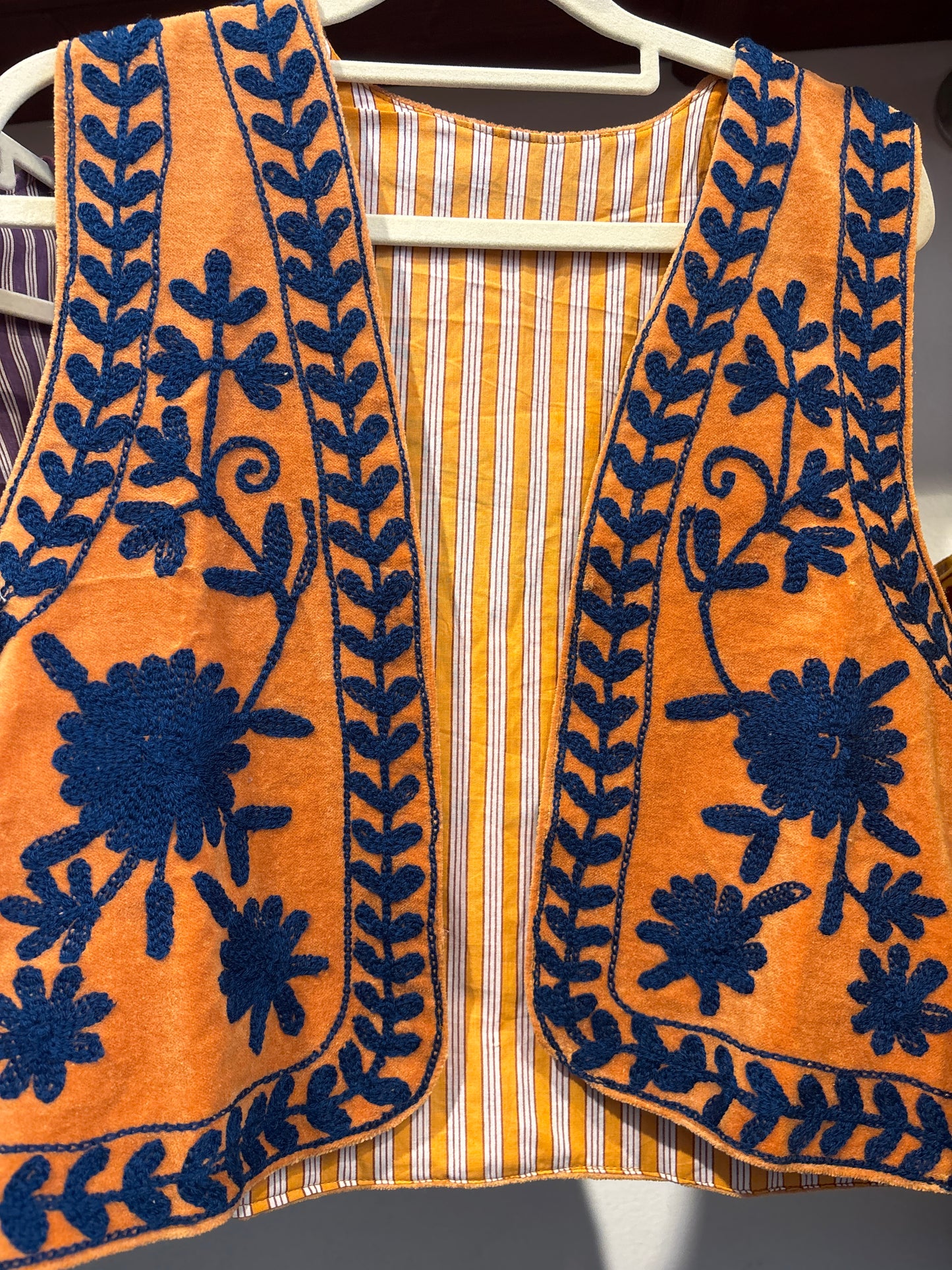 Gilet fluweel suzani