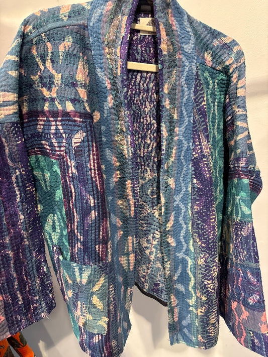 Kantha Blockprint jas-2 kanten
