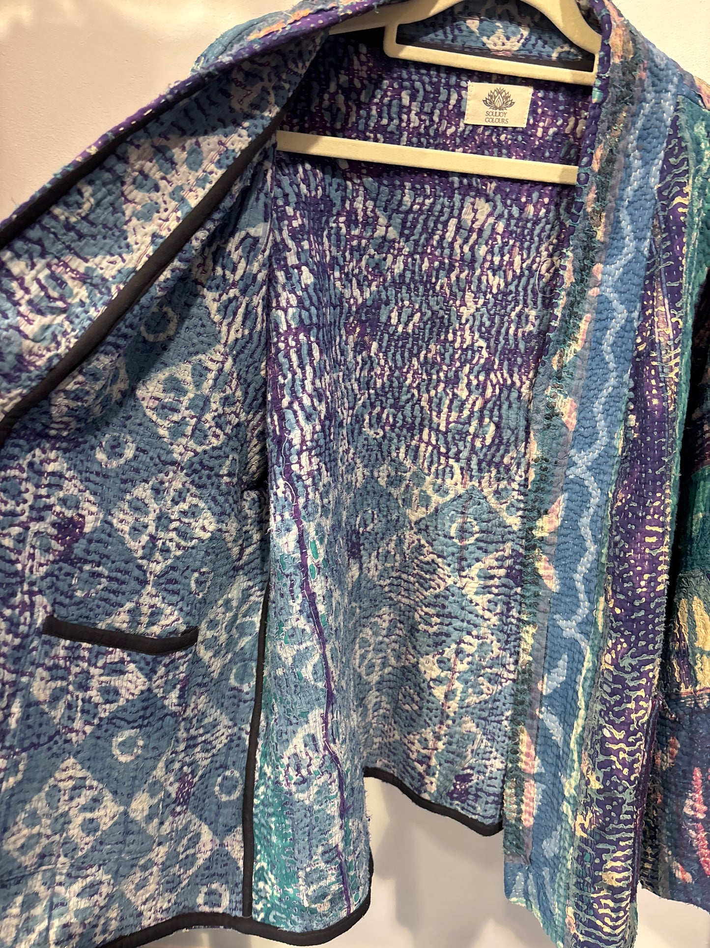 Kantha Blockprint jas-2 kanten