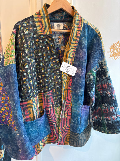 Kantha Blockprint jas-2 kanten
