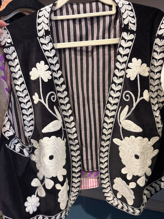 Gilet fluweel suzani-ruim