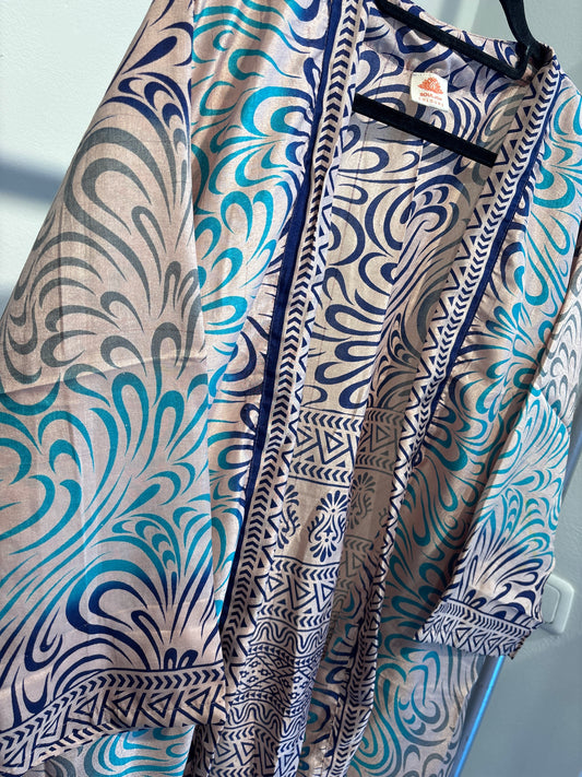 Zijden kimono halflang
