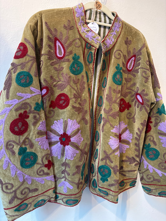 Fluwelen suzani jas kort