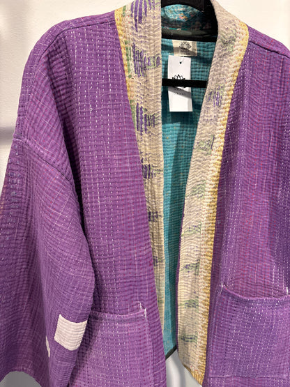 Kantha Blockprint jas-2 kanten l