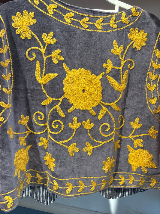 Gilet fluweel suzani-ruim