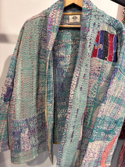 Kantha Blockprint jas-2 kanten