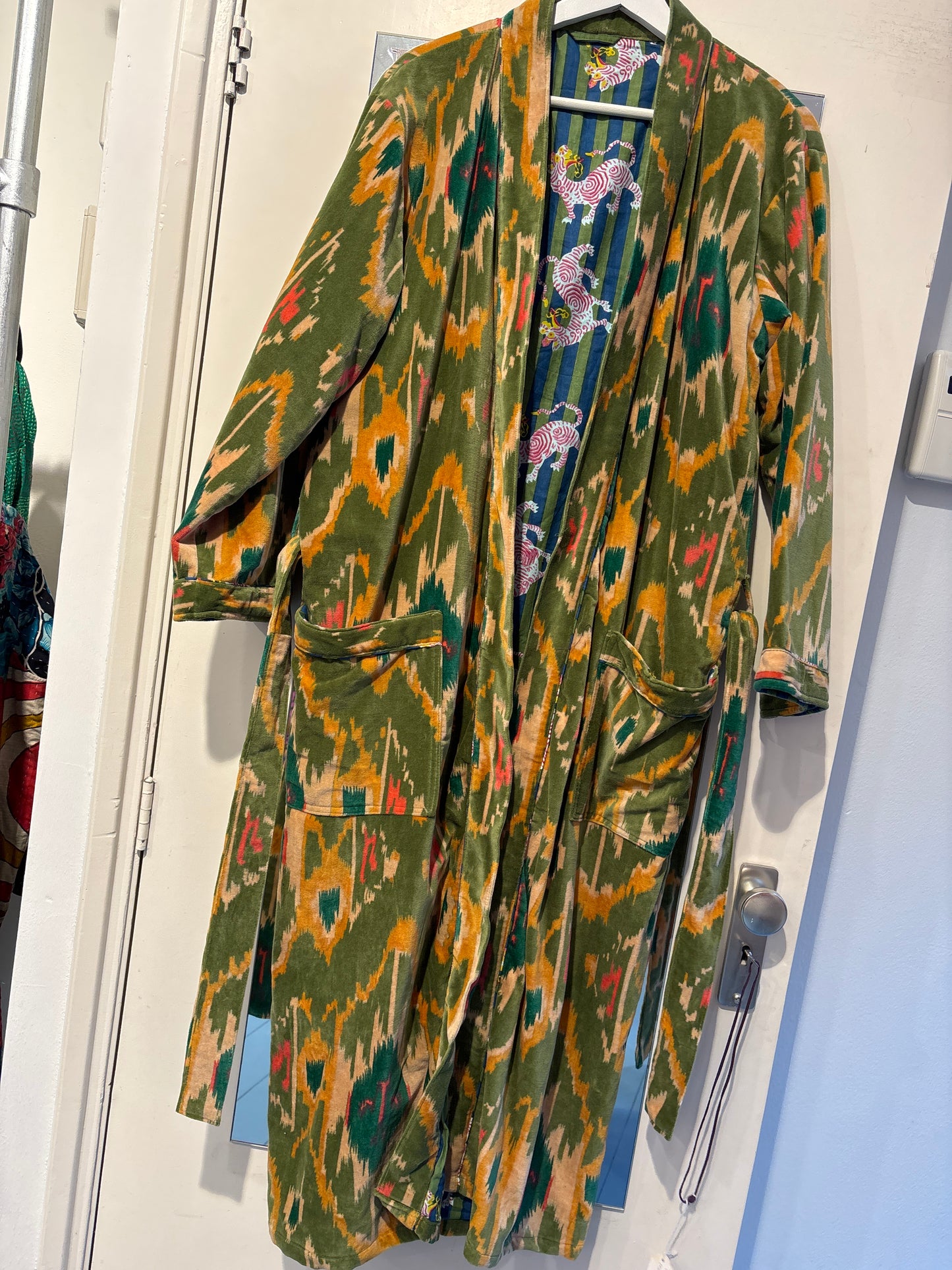 Lange fluwelen kimono