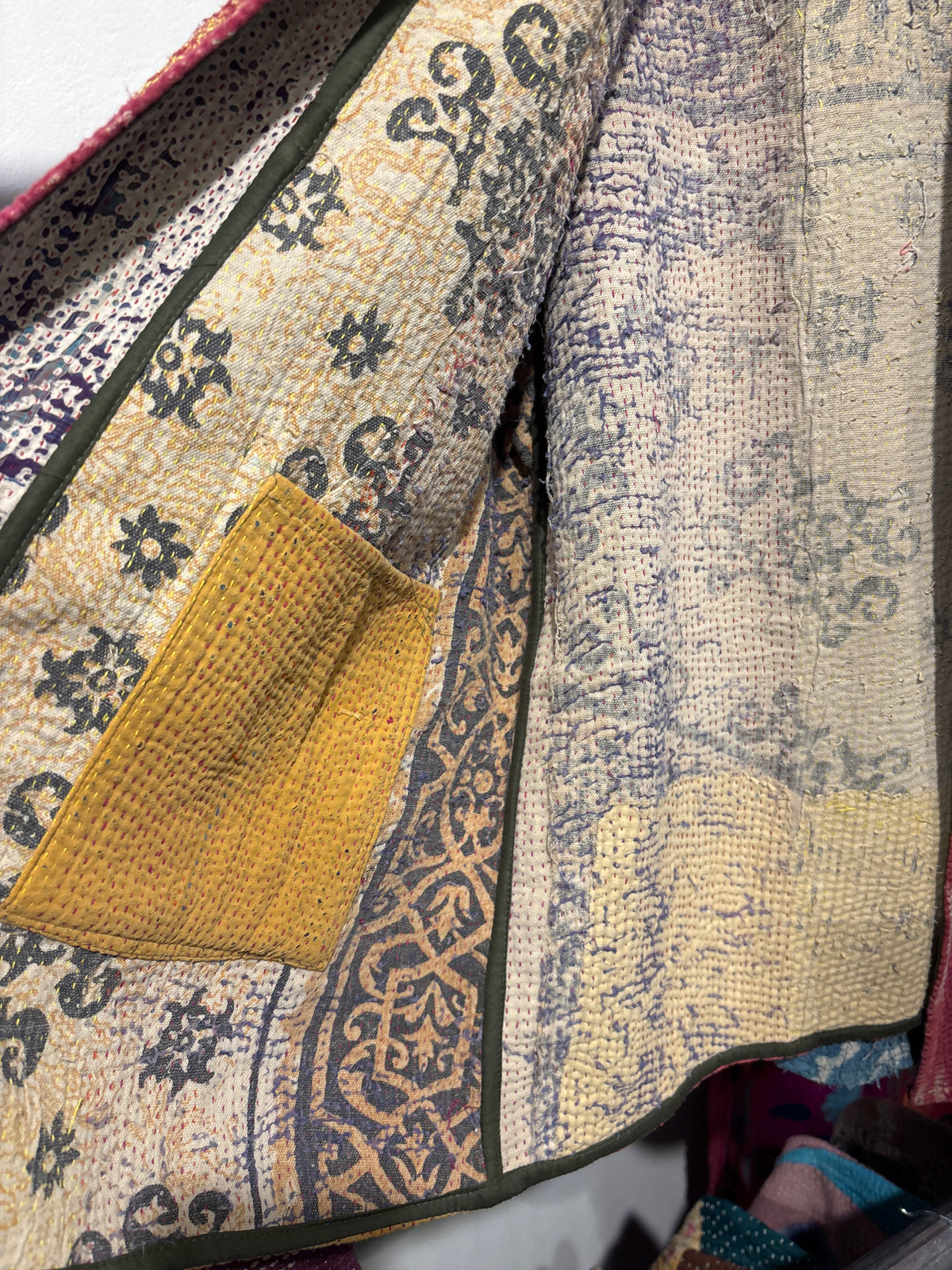 Kantha Blockprint jas-2 kanten