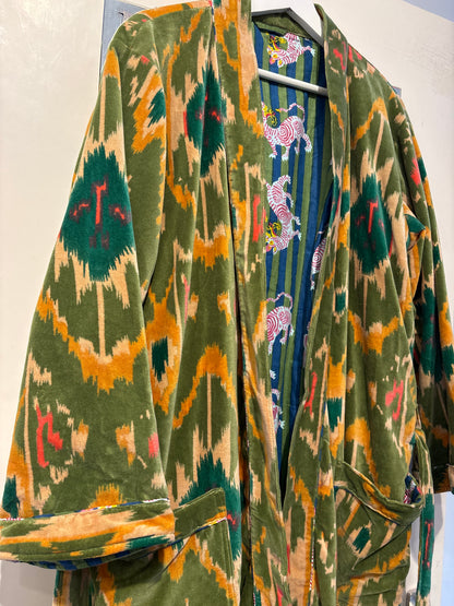 Lange fluwelen kimono