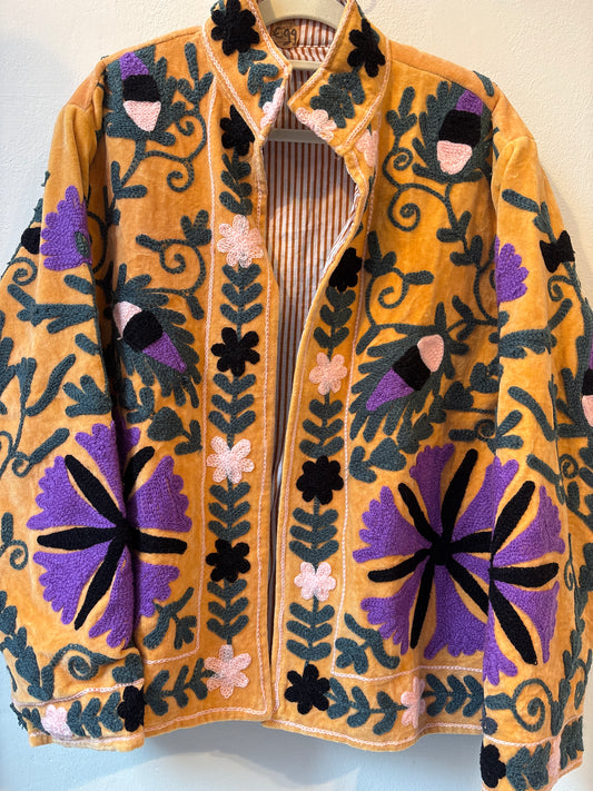 Fluwelen suzani jas kort