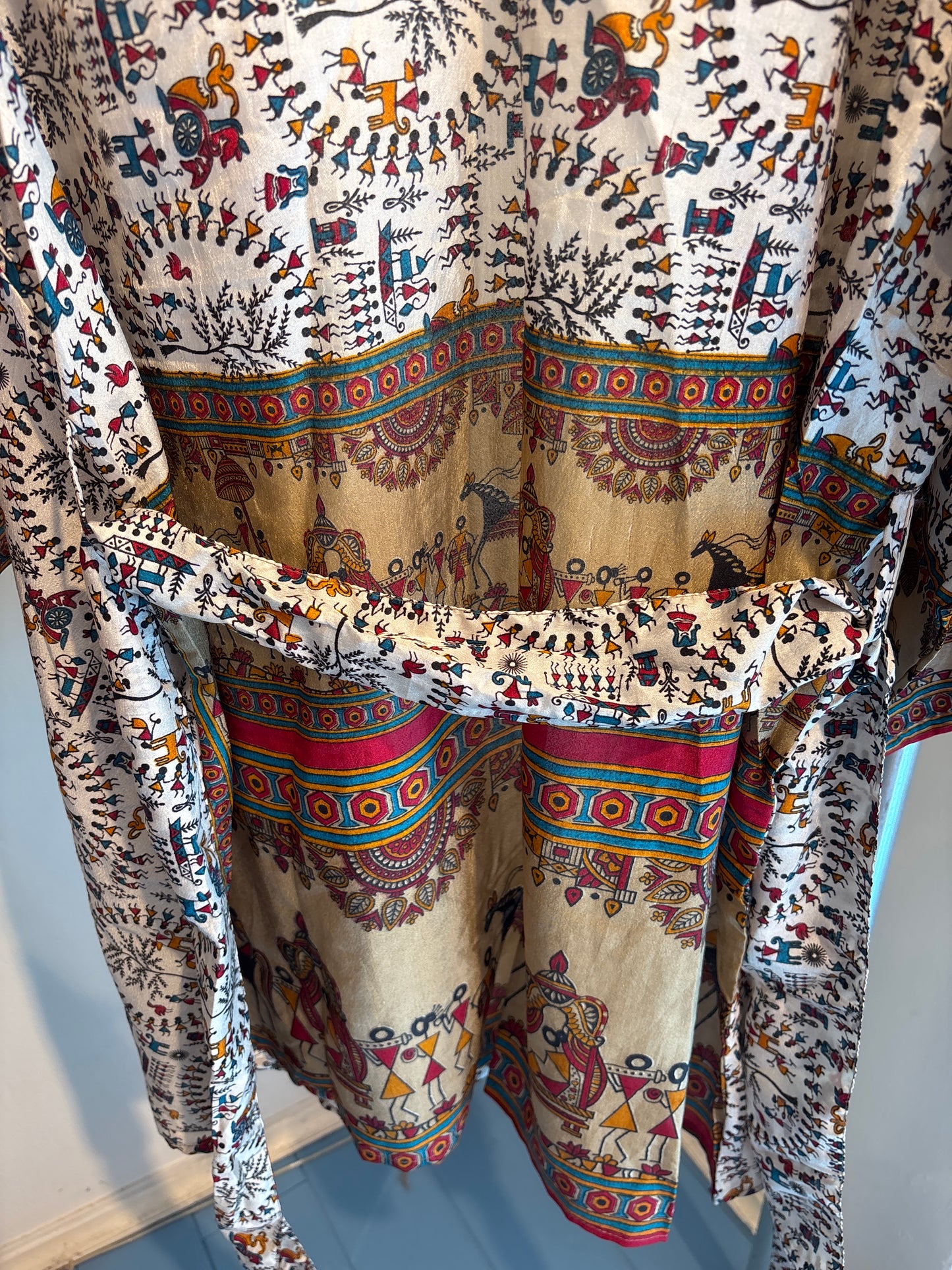 Zijden kimono halflang