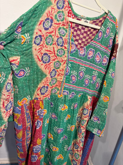 Kantha jurk lang- groot