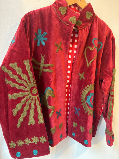 Fluwelen suzani jas -ruim