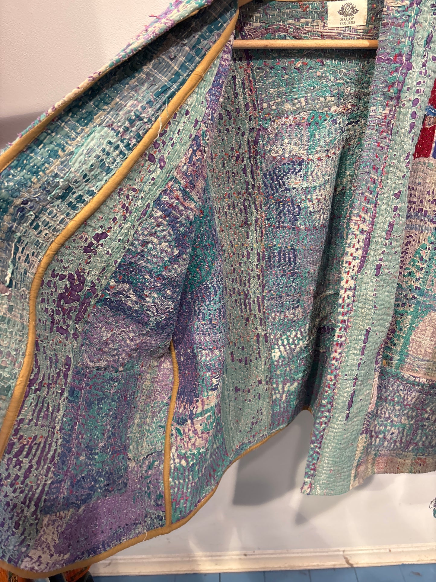 Kantha Blockprint jas-2 kanten