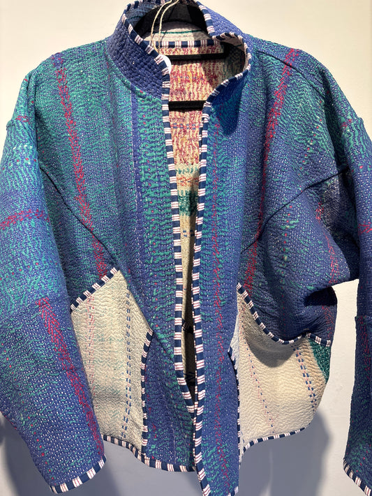 Kantha jas kort- 2 kanten