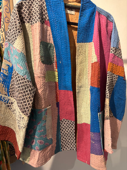Kantha Blockprint jas-2 kanten