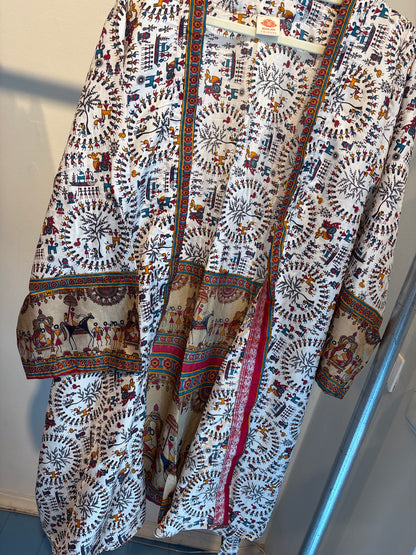 Zijden kimono halflang