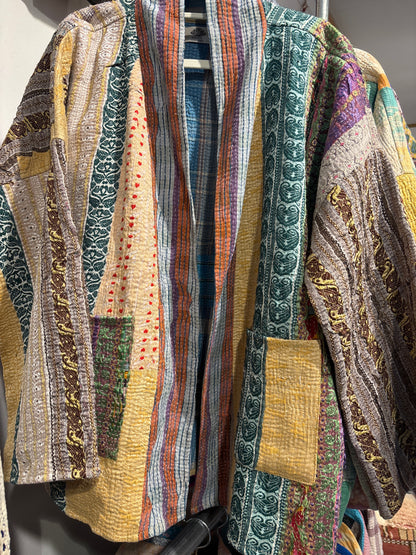 Kantha Blockprint jas-2 kanten l