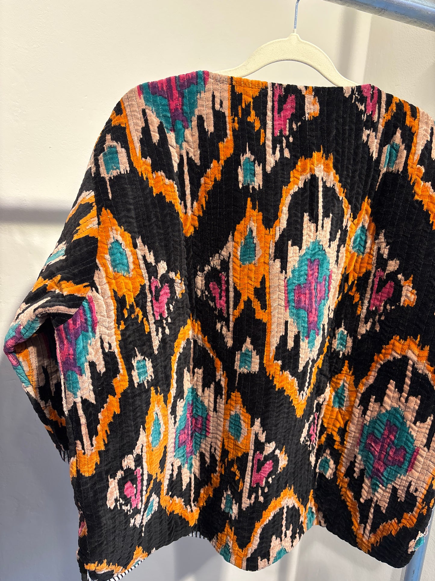 Fluweel ruim jasje met knopen