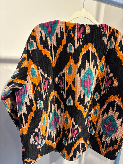 Fluweel ruim jasje met knopen