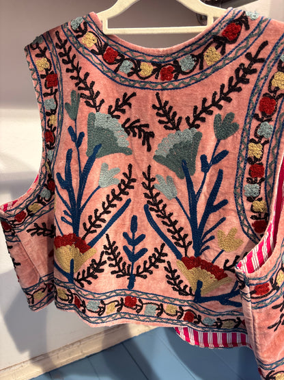 Gilet fluweel suzani- XXL RUIM