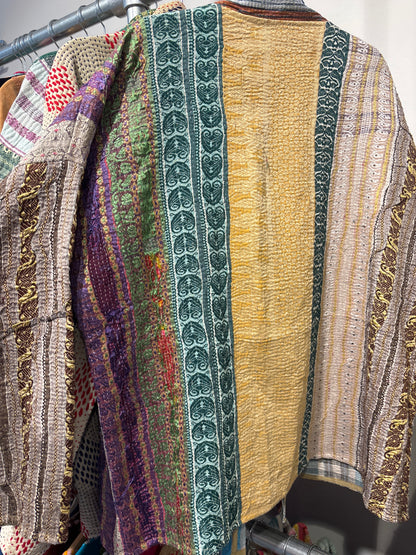Kantha Blockprint jas-2 kanten l