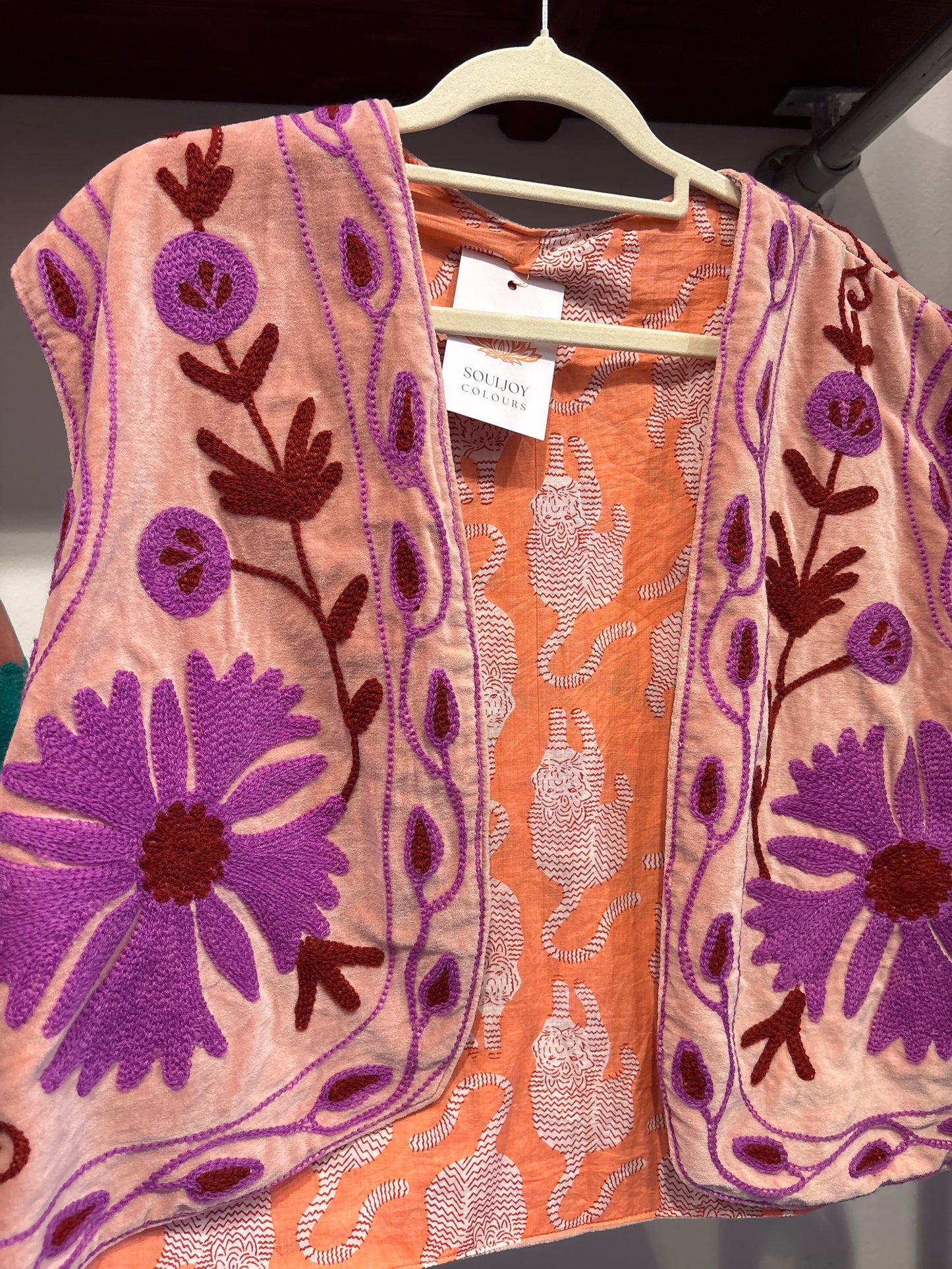 Gilet fluweel suzani