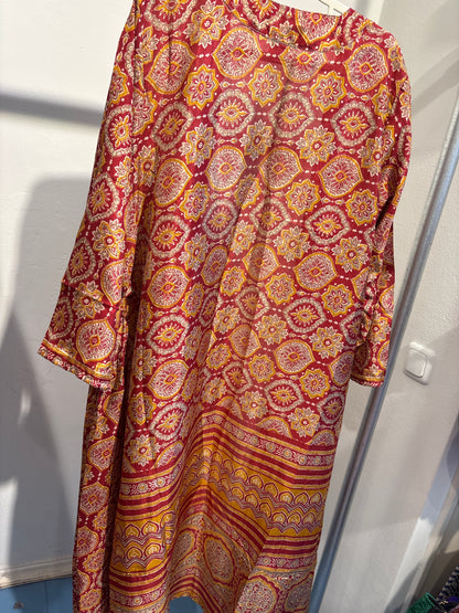Recycled silk kimono lang