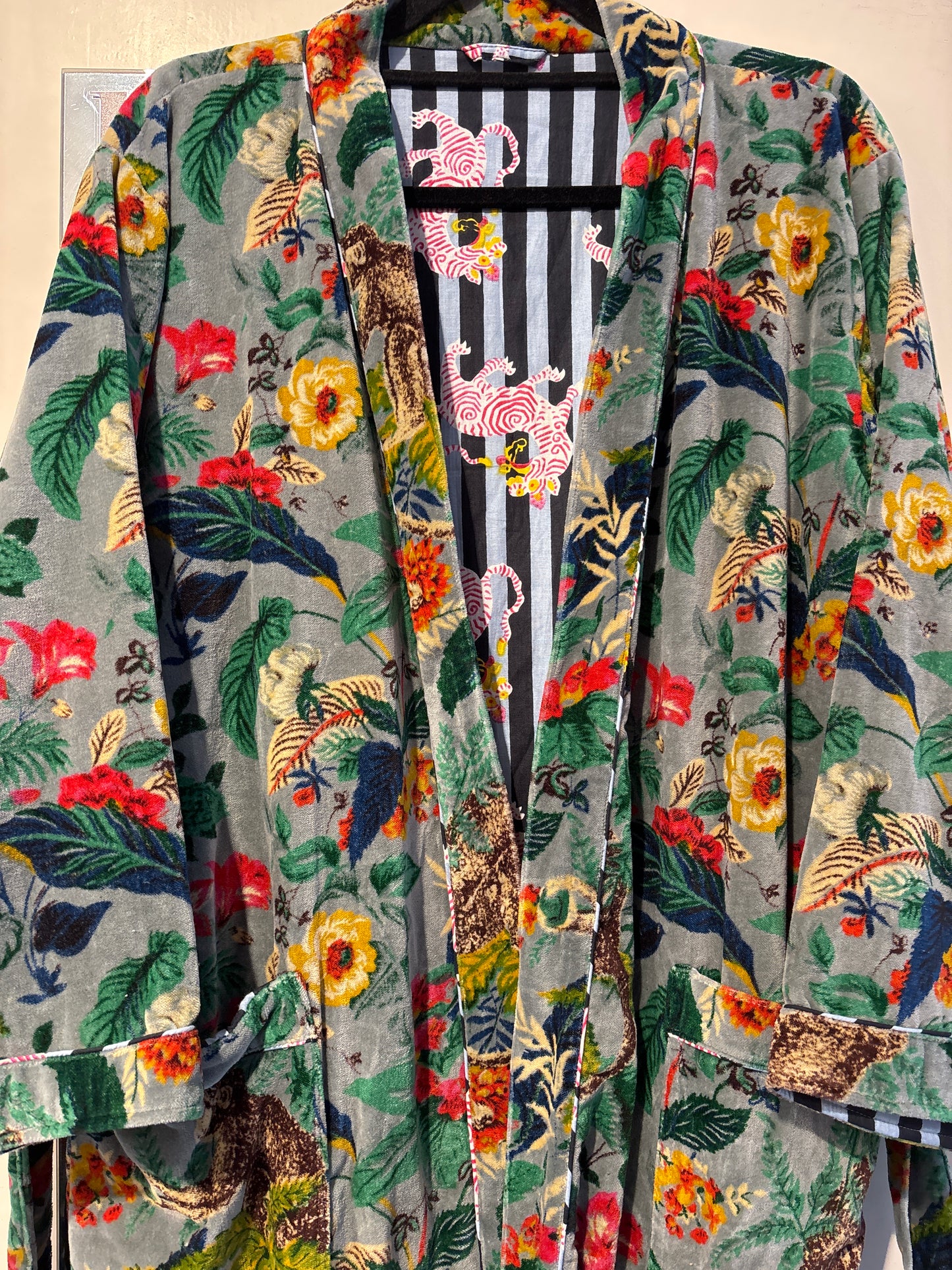 Lange fluwelen kimono
