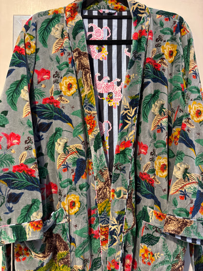 Lange fluwelen kimono