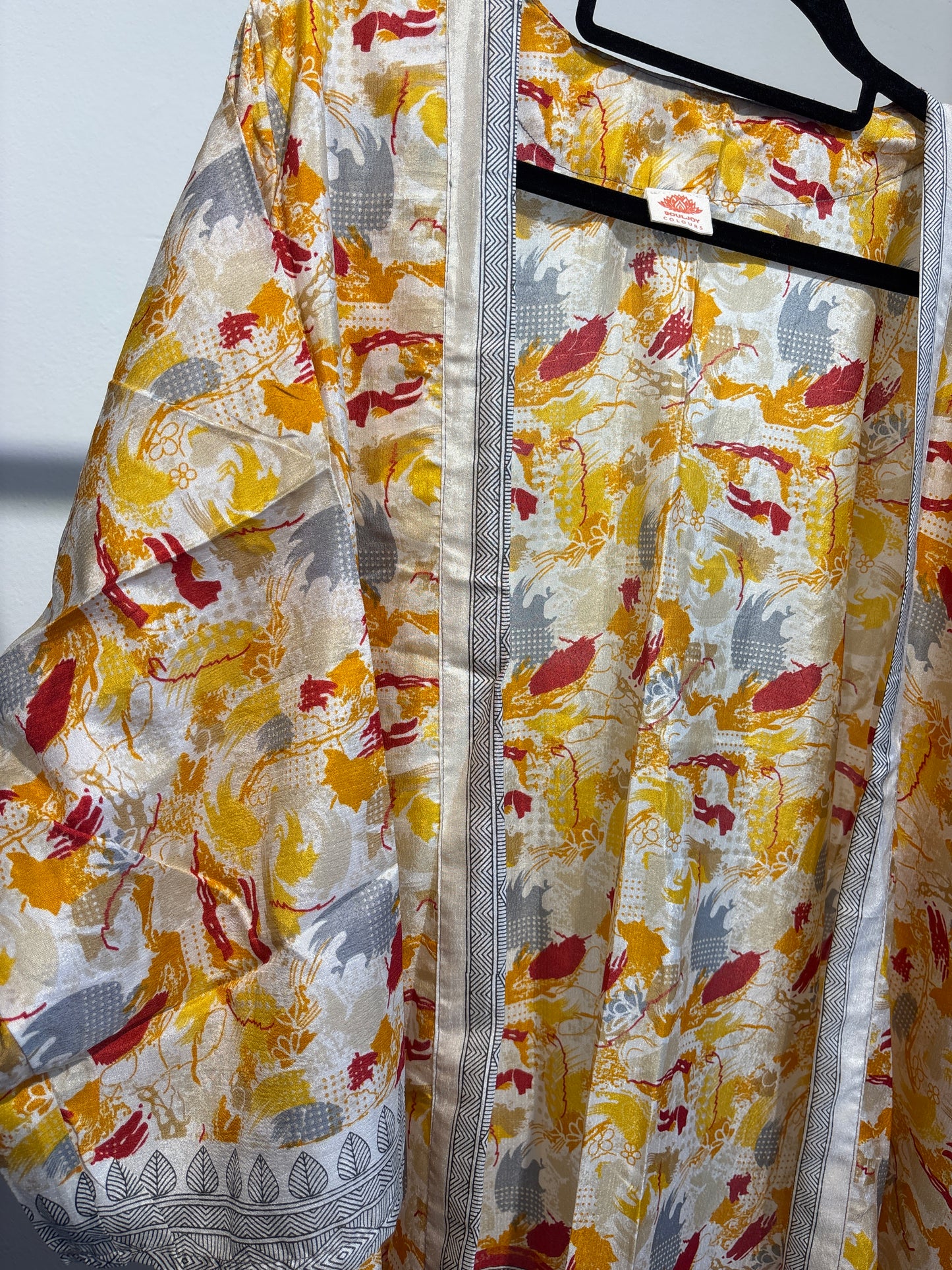 Recycled silk kimono lang