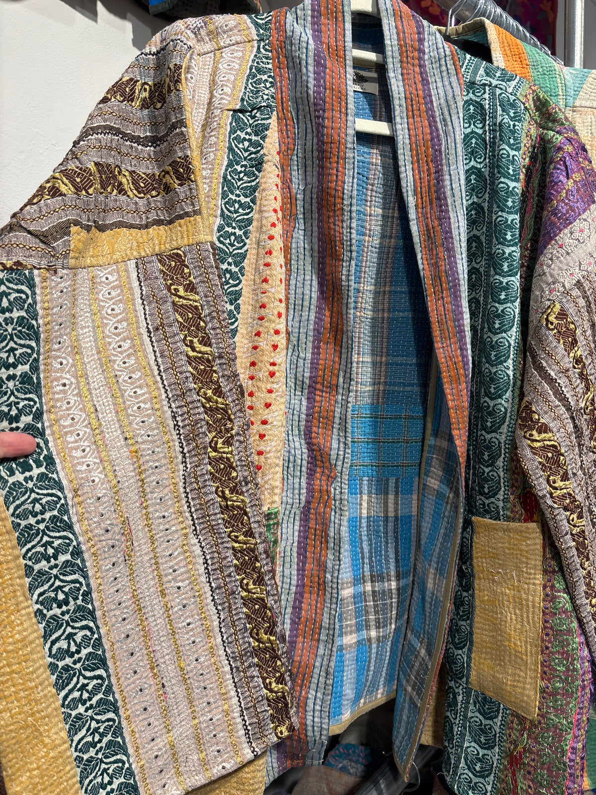 Kantha Blockprint jas-2 kanten l
