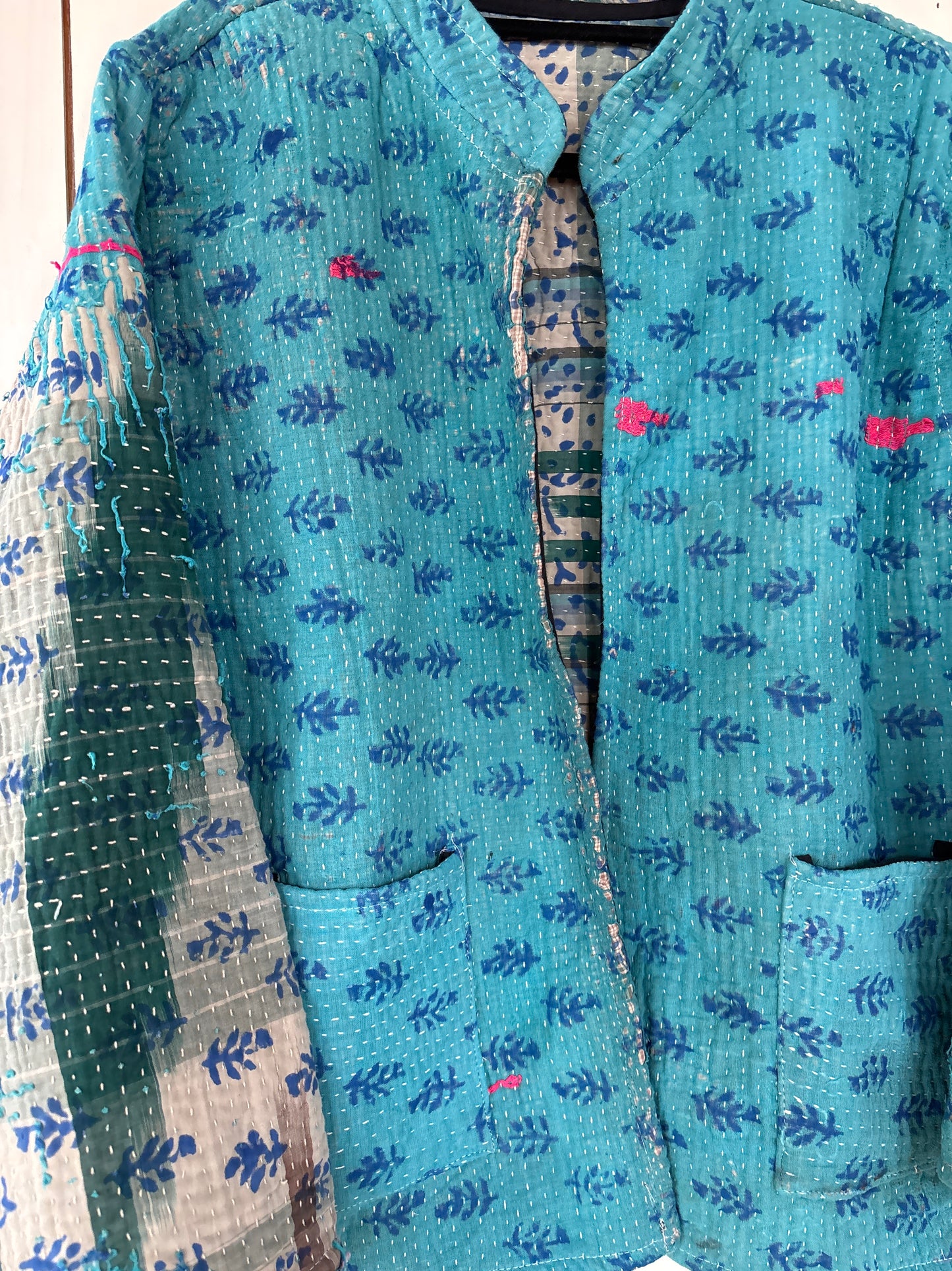 Kantha Blockprint jas - 2 kanten
