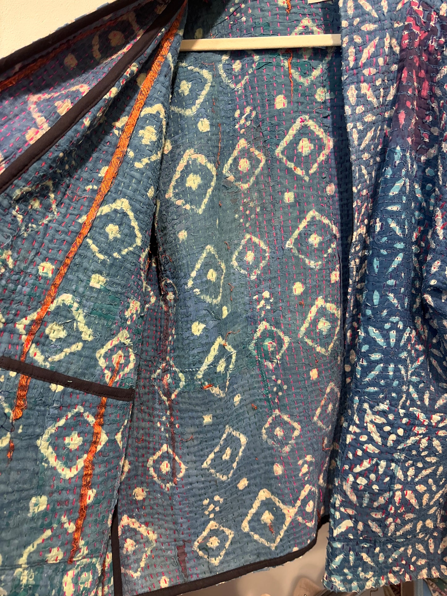 Kantha Blockprint jas-2 kanten
