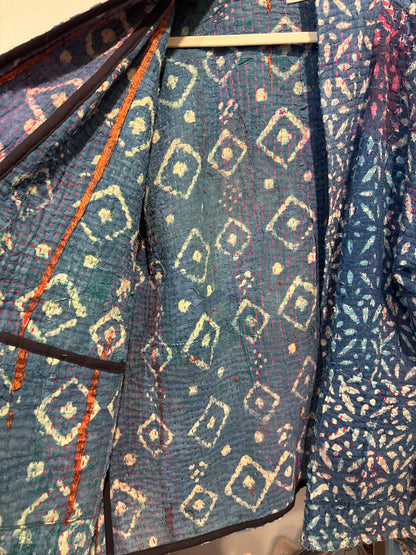 Kantha Blockprint jas-2 kanten