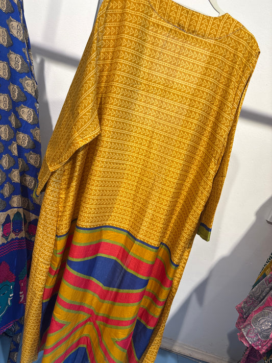Recycled silk kimono lang