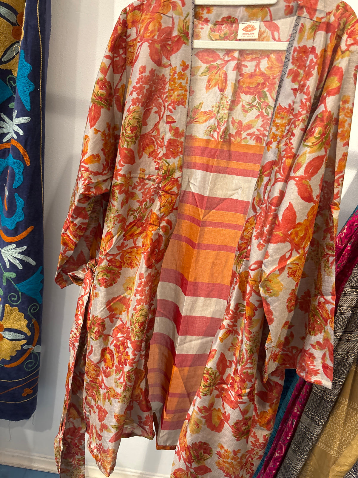 Zijden kimono halflang