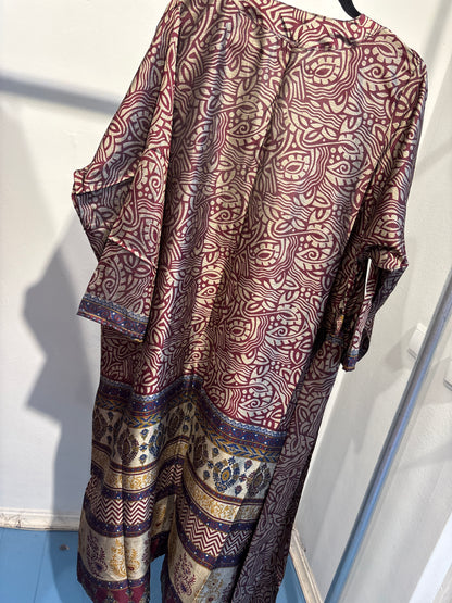 Recycled silk kimono lang