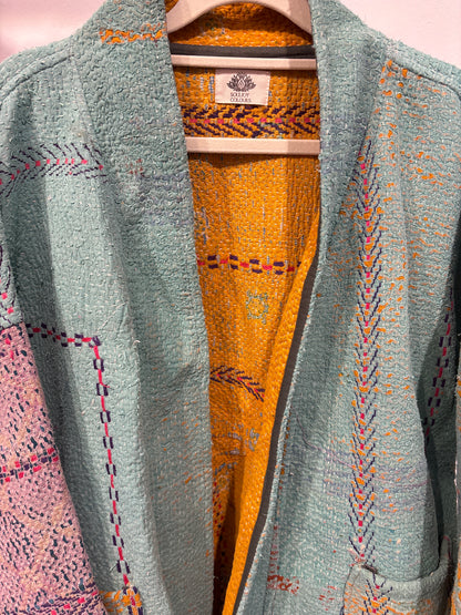 Kantha Blockprint jas-2 kanten