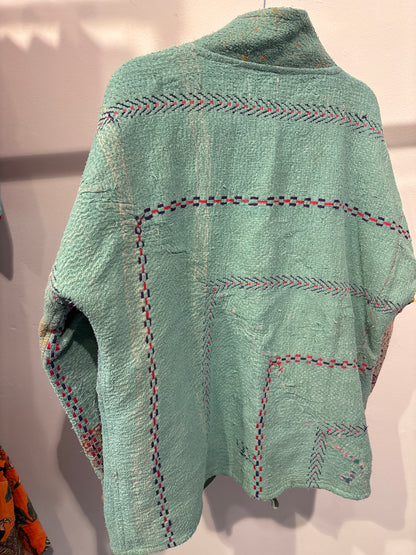 Kantha Blockprint jas-2 kanten
