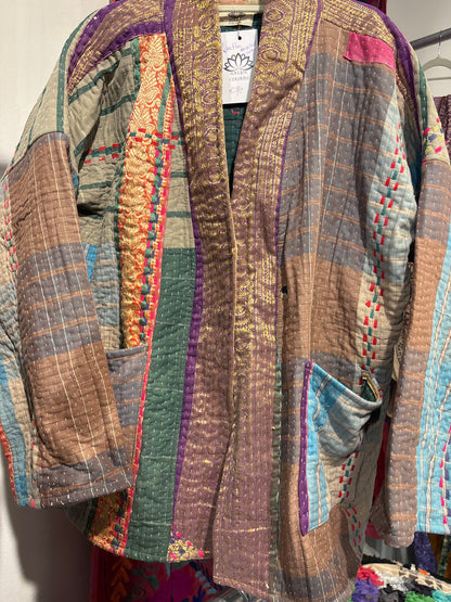 Kantha Blockprint jas-2 kanten