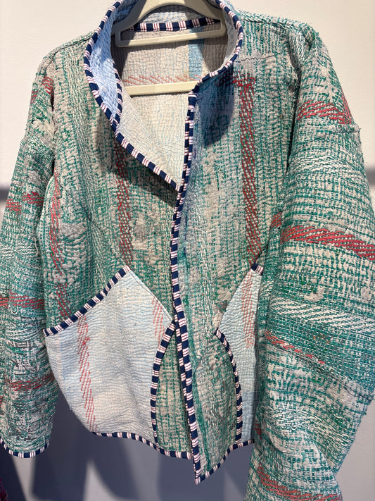 Kantha jas kort- 2 kanten