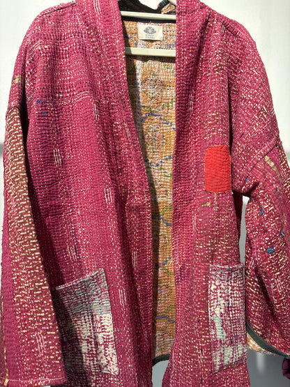 Kantha Blockprint jas-2 kanten