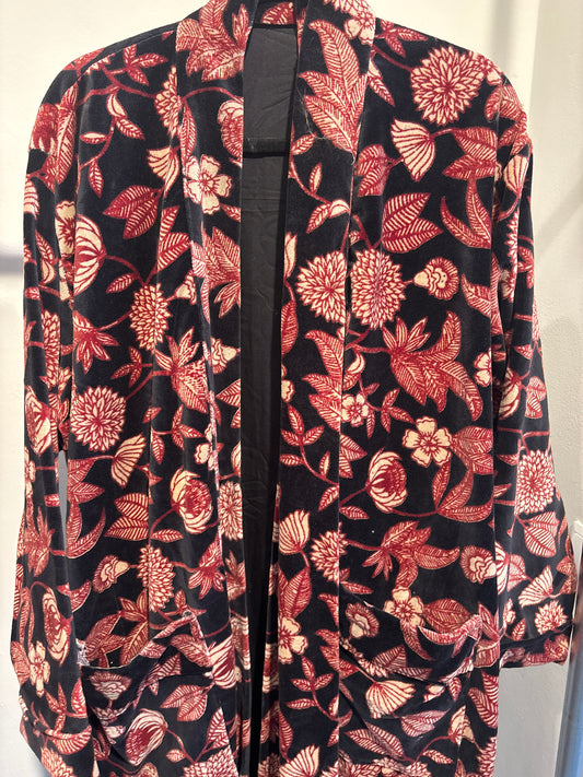 Lange fluwelen kimono