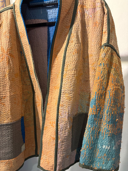 Kantha Blockprint jas-2 kanten