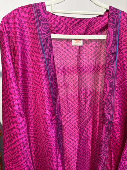 Recycled silk kimono lang