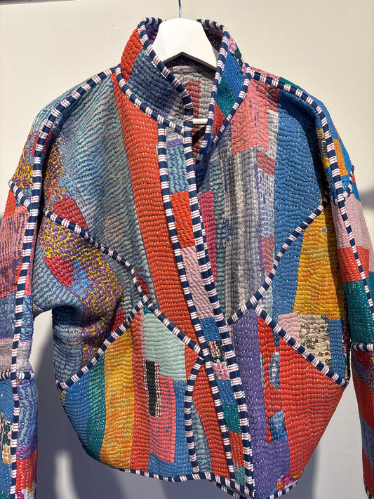 Kantha jas kort- 2 kanten