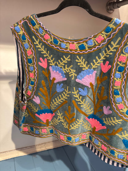 Gilet fluweel suzani- XXL RUIM
