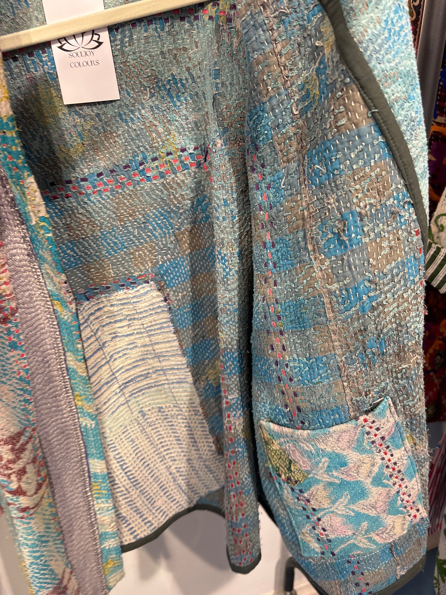 Kantha Blockprint jas-2 kanten