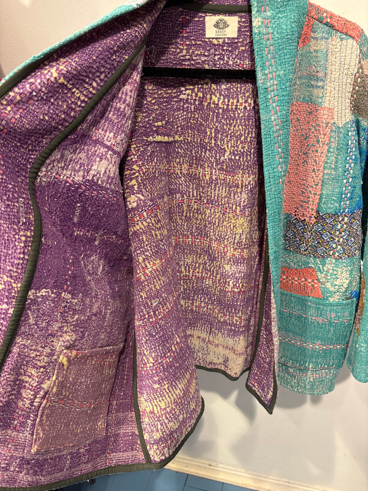 Kantha Blockprint jas-2 kanten